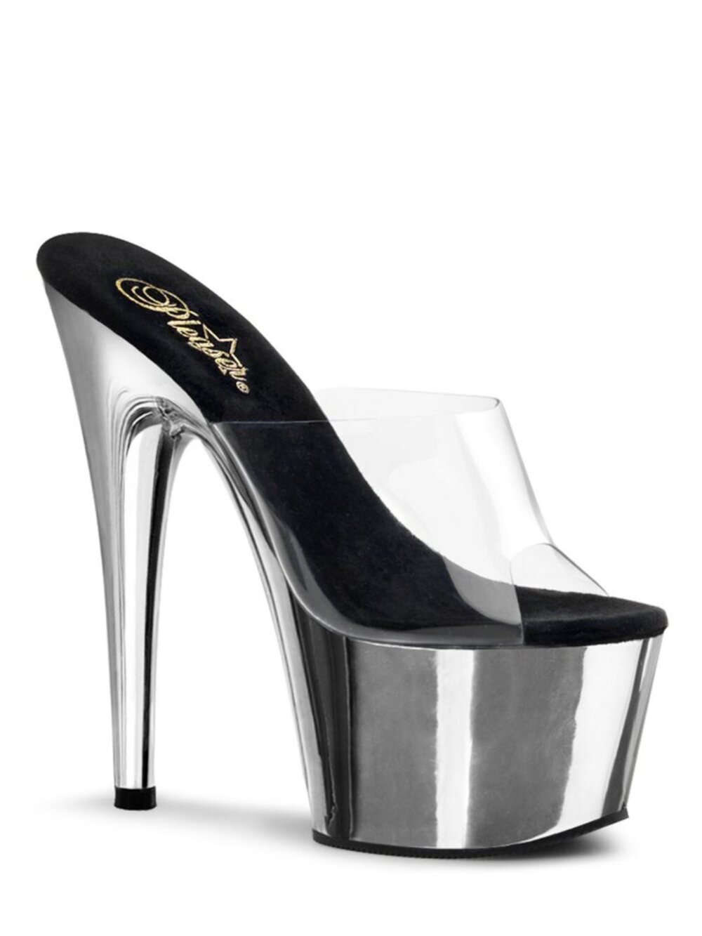 Pleaser Adore 701 Silver Chrome Platform Heels